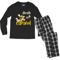 Dimelo En Espanol Cute Bee Spanish Teacher Maestra Bilingue T Shirt Men's Long Sleeve Pajama Set | Artistshot