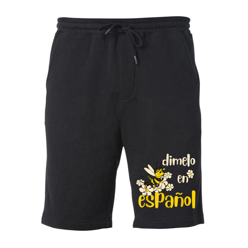 Dimelo En Espanol Cute Bee Spanish Teacher Maestra Bilingue T Shirt Fleece Short by cm-arts | Artistshot