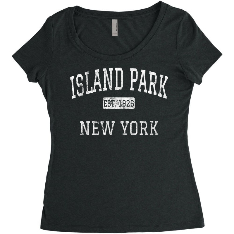 Island Park New York Ny Vintage T Shirt Women's Triblend Scoop T-shirt by cm-arts | Artistshot