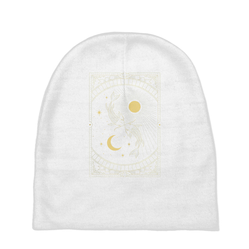 Celestial Sun Moon Cycle Pagan Wiccan Ying Yang Tarot Card Tank Top Baby Beanies | Artistshot