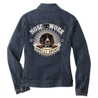 Nose Work For The Dogs Nosework German Shorthaired Pointer T Shirt Ladies Denim Jacket | Artistshot