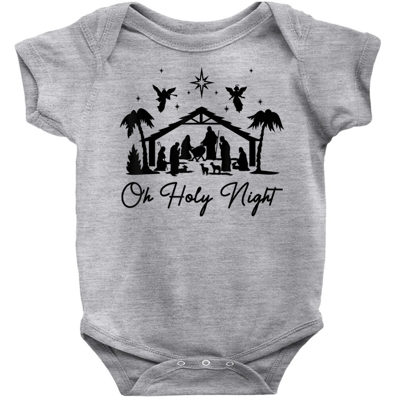 Nativity Scene Jesus Christian Christmas Family Matching T Shirt Baby Bodysuit by cm-arts | Artistshot