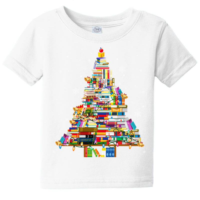 Christmas Library Tree Lights For Librarian And Book Lover Long Sleeve Baby Tee by cm-arts | Artistshot