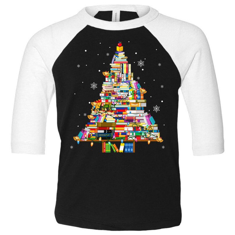 Christmas Library Tree Lights For Librarian And Book Lover Long Sleeve Toddler 3/4 Sleeve Tee by cm-arts | Artistshot