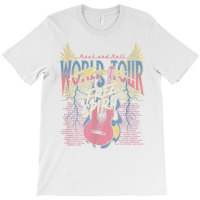 Rock & Roll Free Spirit World Tour Guitar Fire Wings Thunder T Shirt T-shirt | Artistshot