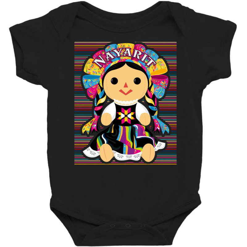 Nayarit Monita Muneca Maria De Trapo Mexicana Sweatshirt Baby Bodysuit by cm-arts | Artistshot