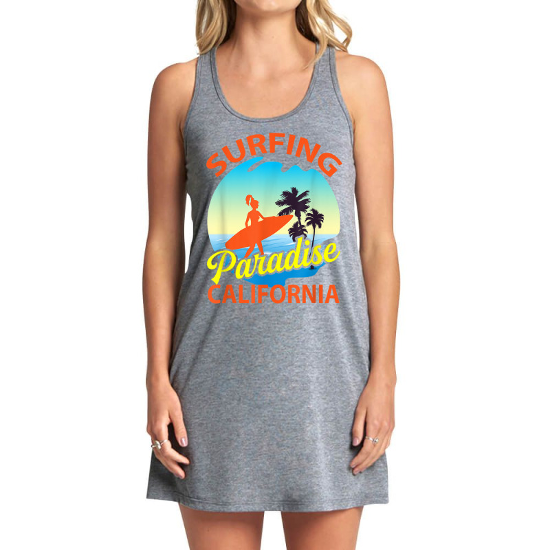 Surfing Paradise California Surfing T Shirt Tank Dress by cm-arts | Artistshot