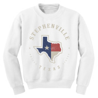 Vintage Stephenville Texas State Flag Map Souvenir Gift Long Sleeve T Youth Sweatshirt | Artistshot