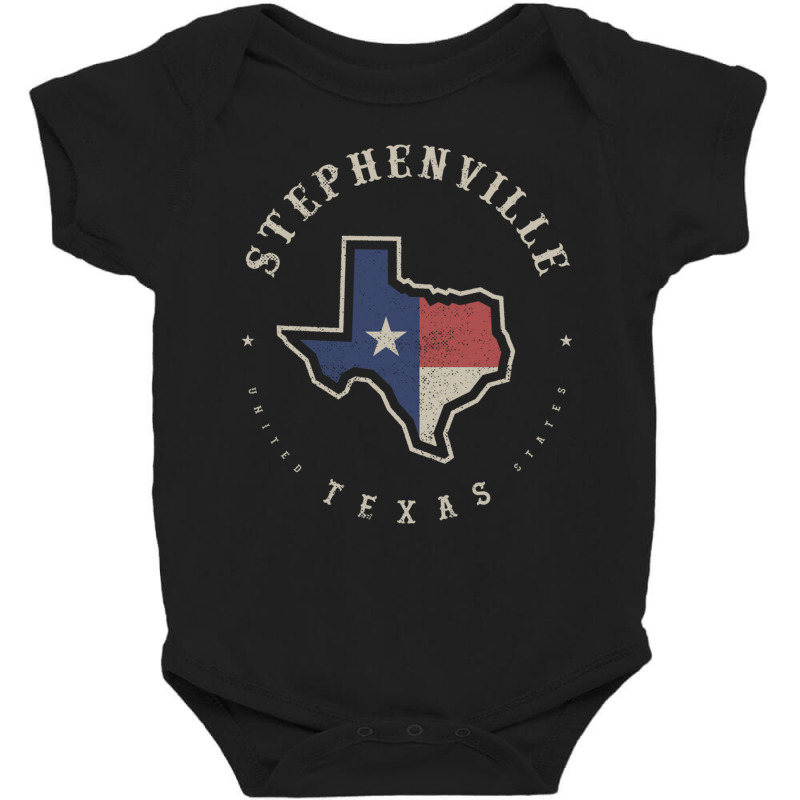 Vintage Stephenville Texas State Flag Map Souvenir Gift Long Sleeve T Baby Bodysuit by cm-arts | Artistshot