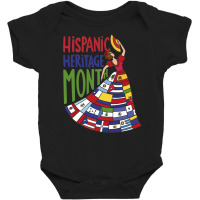 Latin Flags National Hispanic Heritage Month Long Sleeve T Shirt Baby Bodysuit | Artistshot