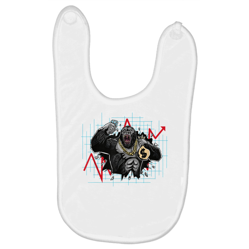 Cash Monkey Crashing Market Gorilla Stock Market Crash Ape T Shirt Baby Bibs by hin | Artistshot