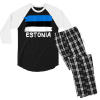 Estonia T Shirt Men's 3/4 Sleeve Pajama Set | Artistshot