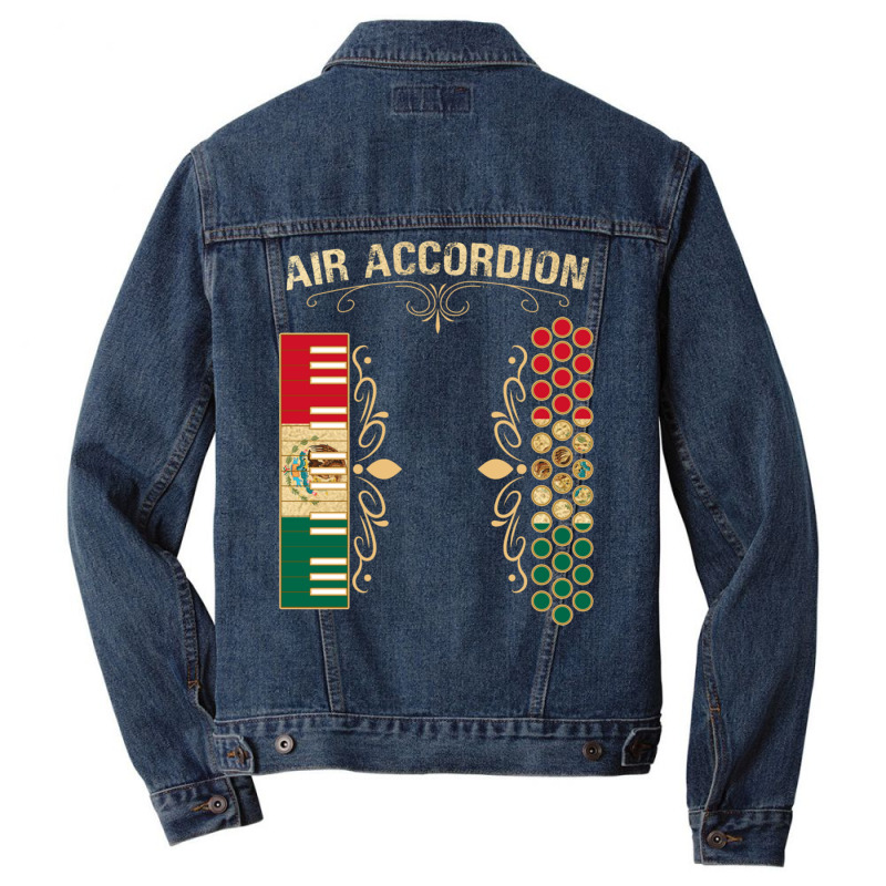 Mexican Flag Vintage Air Accordion For Latin Community Pullover Hoodie Men Denim Jacket by cm-arts | Artistshot