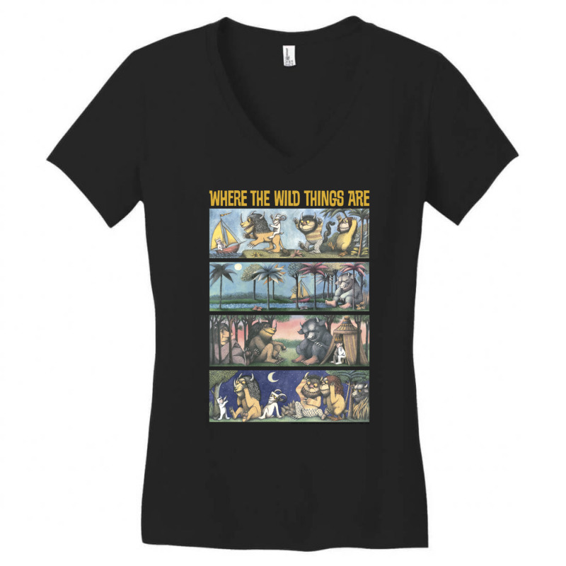 Where The Wild Things Are Storybook Panels Sweatshirt Women's V-Neck T-Shirt by cm-arts | Artistshot