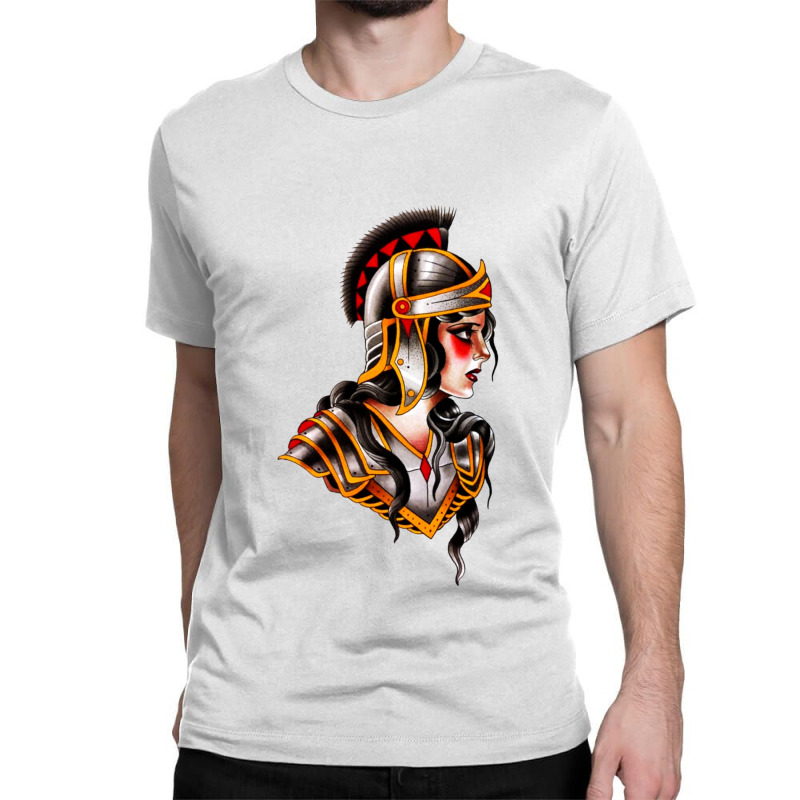 Traditional Beautiful Knight Tattoo Classic T-shirt by cm-arts | Artistshot