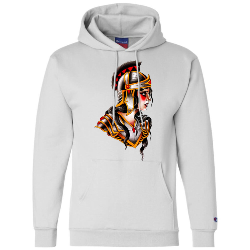 Traditional Beautiful Knight Tattoo Champion Hoodie by cm-arts | Artistshot