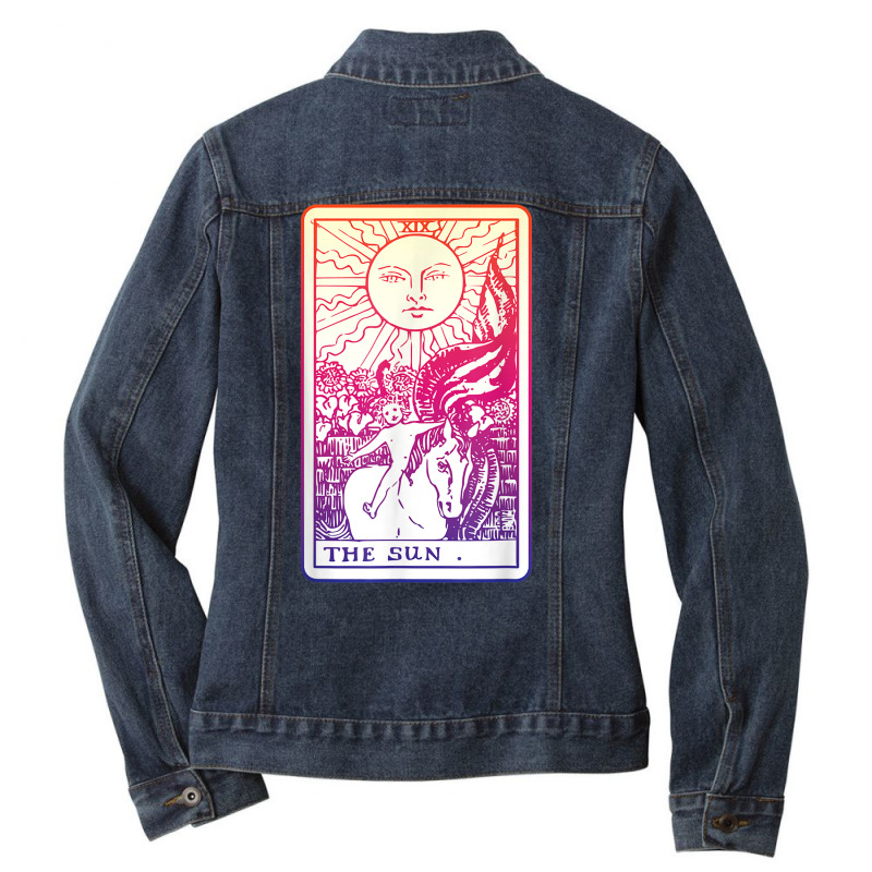 The Sun Tarot Card Witch Aesthetic Witchy Major Arcana T Shirt Ladies Denim Jacket by cm-arts | Artistshot