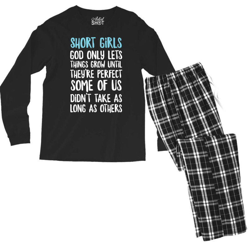 Funny Short Girl Gift Short Girl Joke Short Girl Saying Premium T Shir Men's Long Sleeve Pajama Set | Artistshot