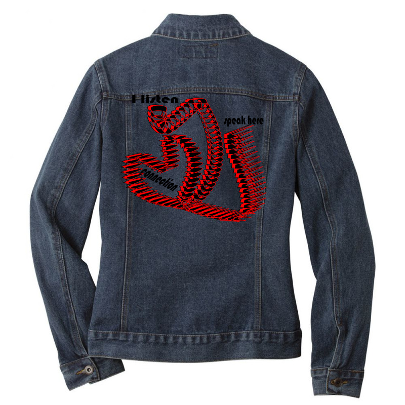 Connection Ladies Denim Jacket by nowlam | Artistshot