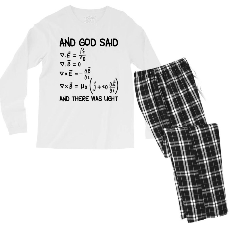 Maxwell Equations And God Said And There Was Light Pullover Hoodie Men's Long Sleeve Pajama Set by cm-arts | Artistshot