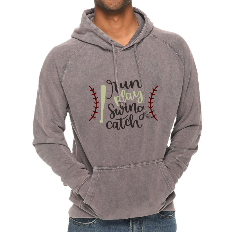 Baseball Game  Run Play Swing Catch Vintage Hoodie by antoniohollie | Artistshot