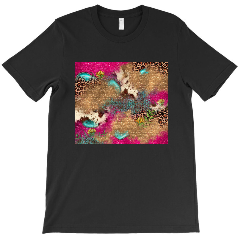 Pink Glitter Leopard Sunflower Gemstone T-shirt | Artistshot