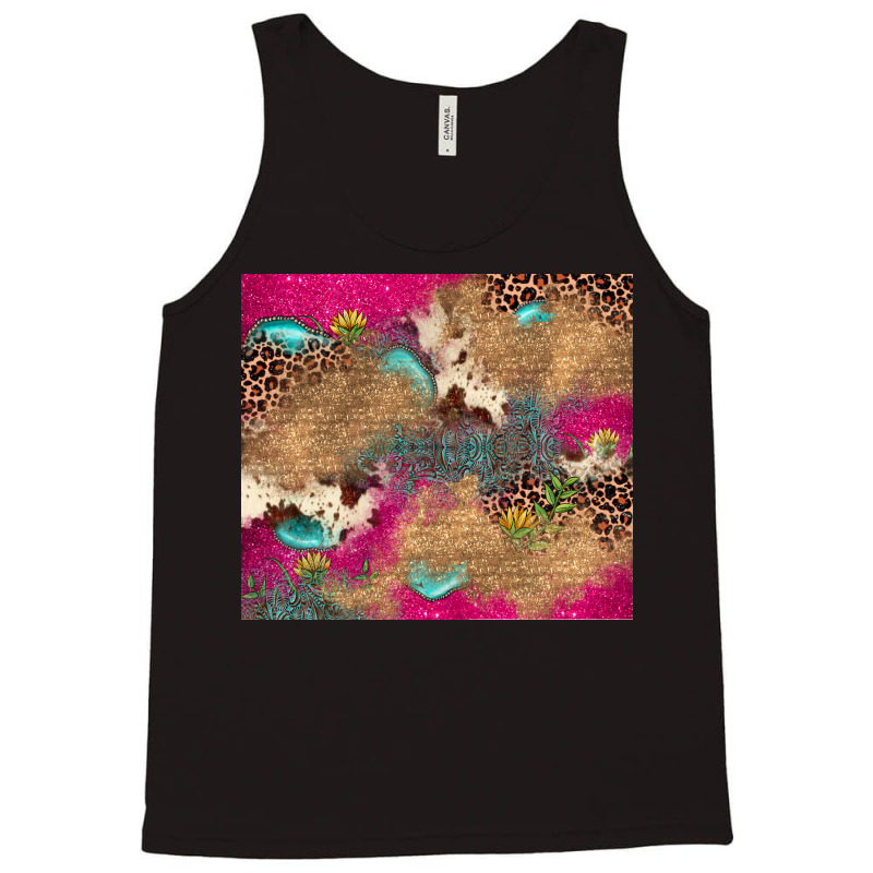 Pink Glitter Leopard Sunflower Gemstone Tank Top | Artistshot