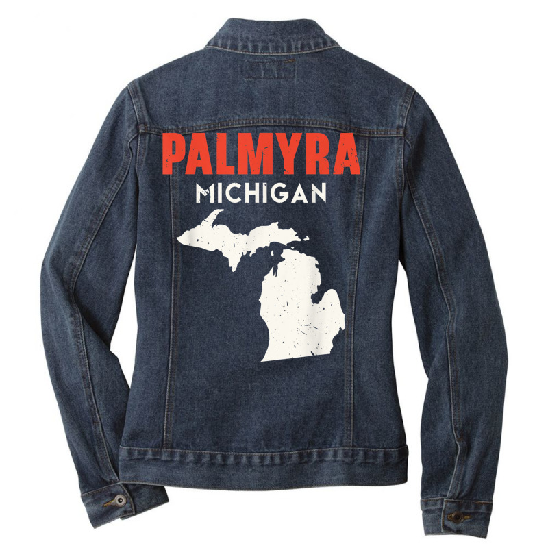 Palmyra Michigan Usa State America Travel Michiganian T Shirt Ladies Denim Jacket by cm-arts | Artistshot