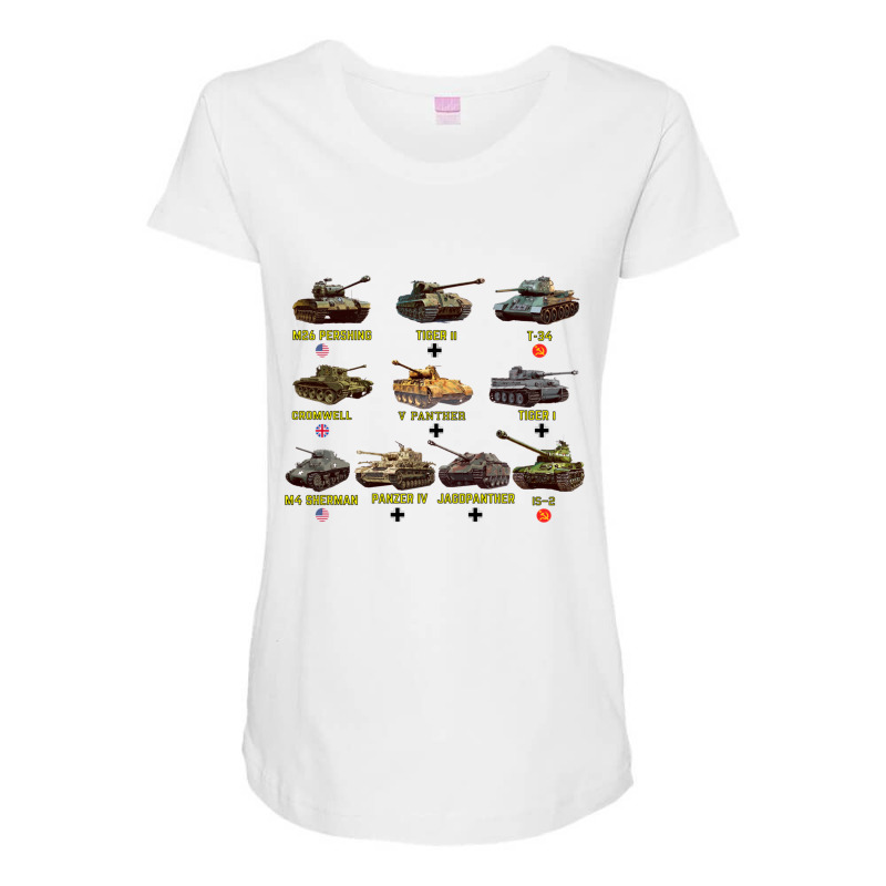 Top Ten Best Ww2 Tanks M4 Sherman Panzer Iv Tiger Ii T 34 Sweatshirt Maternity Scoop Neck T-shirt by cm-arts | Artistshot