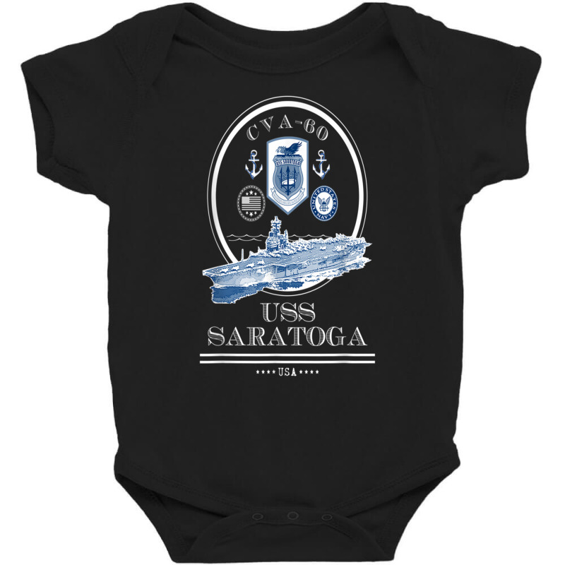 Uss Saratoga Cva 60 Naval Ship Military Aircraft Carrier T Shirt Baby Bodysuit by cm-arts | Artistshot