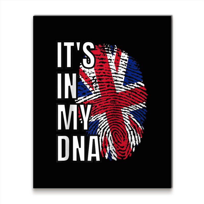 Its In My Dna British Flag United Kingdom Fingerprint Raglan Baseball Metal Print Vertical by cm-arts | Artistshot