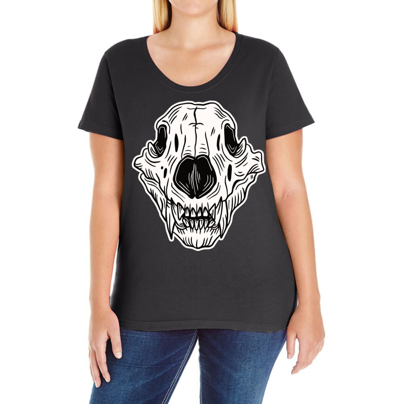 Front Animal Skull Ladies Curvy T-Shirt by Morspective | Artistshot