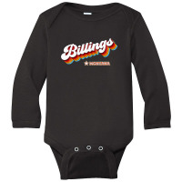 Retro 80s Billings Montana Mt Long Sleeve Baby Bodysuit | Artistshot