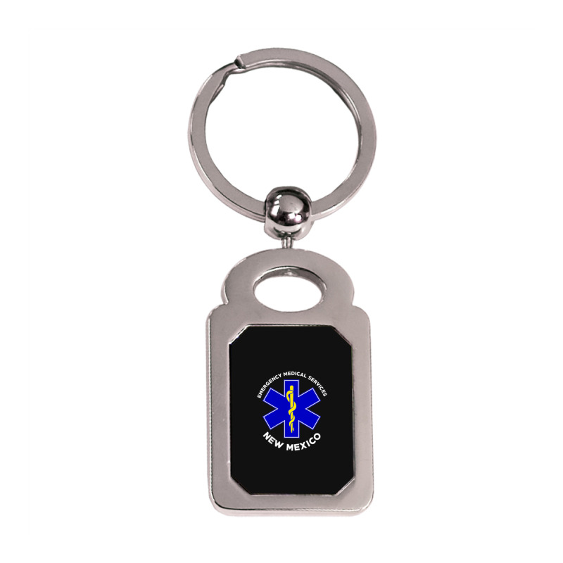 New Mexico Ems Emergency Medical Services Emt Medic Silver Rectangle Keychain | Artistshot