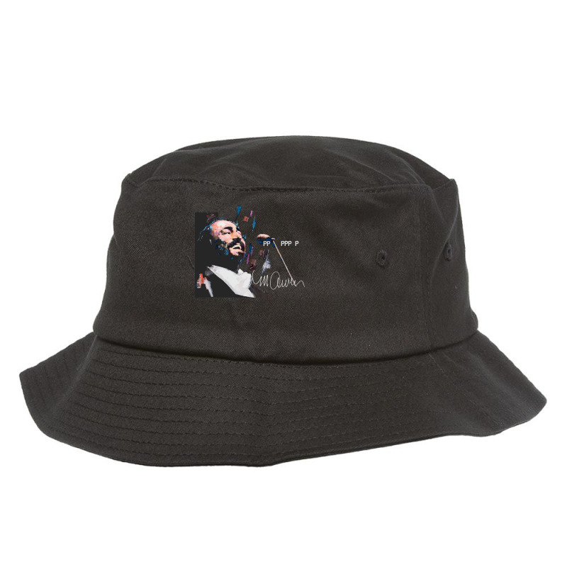 Original Portrait Of Luciano Pavarotti Shirt Bucket Hat | Artistshot