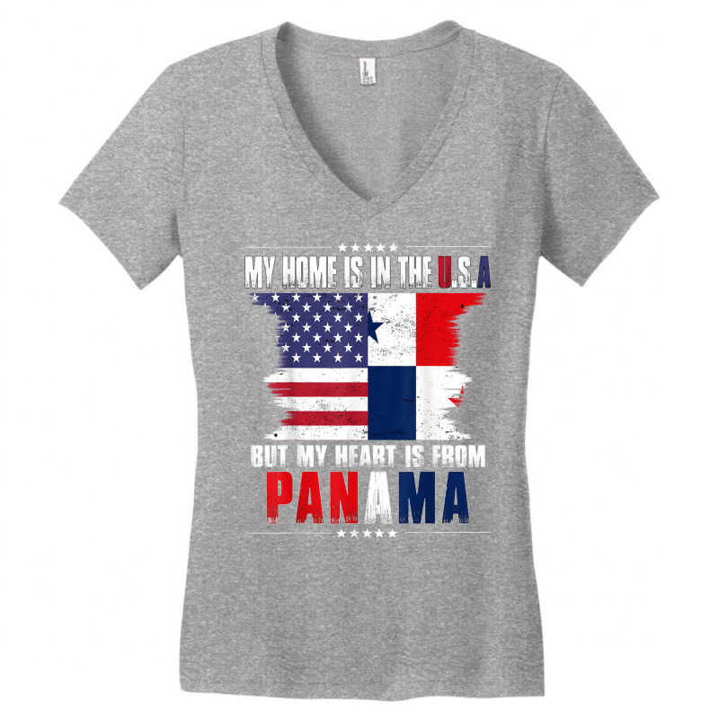 American Grown Patriot Panamanian American From Panama T Shirt Women's V-Neck T-Shirt by cm-arts | Artistshot