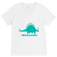 Funny Hanukkah Tee Dinosaur Stegosaurus Dino Menorah T Shirt V-neck Tee | Artistshot