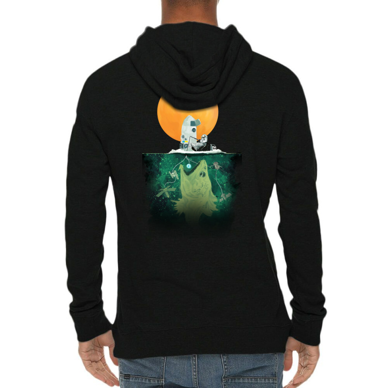 Deep Cosmic Intergalactic Fishing Lightweight Hoodie by JesseWatson | Artistshot