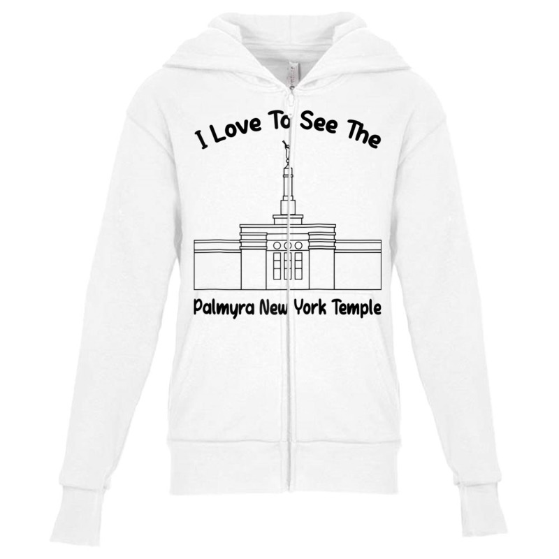 Palmyra Ny Temple, I Love To See My Temple, Primary Raglan Baseball Te Youth Zipper Hoodie by cm-arts | Artistshot