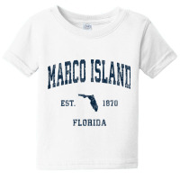 Marco Island Florida Fl Vintage Athletic Navy Sports Design Tank Top Baby Tee | Artistshot