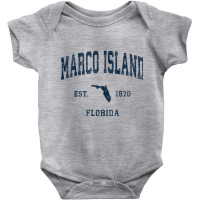 Marco Island Florida Fl Vintage Athletic Navy Sports Design Tank Top Baby Bodysuit | Artistshot