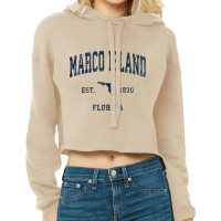 Marco Island Florida Fl Vintage Athletic Navy Sports Design Tank Top Cropped Hoodie | Artistshot