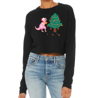 Christmas Trex Pink Cropped Sweater | Artistshot