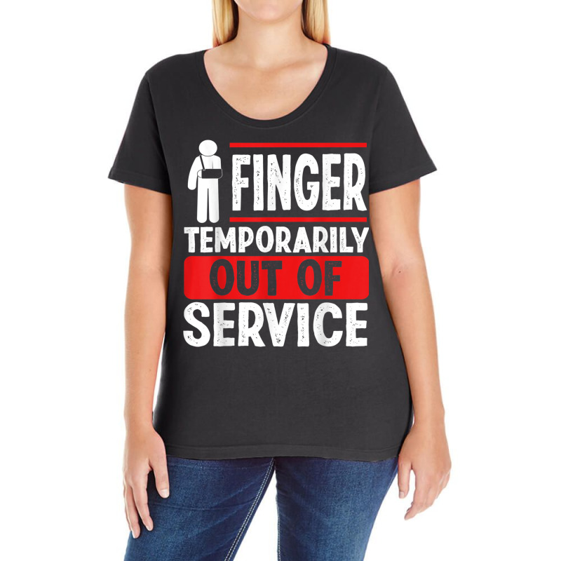 Broken Finger Humor Funny Broken Finger Survivor Warrior T Shirt Ladies Curvy T-Shirt by cm-arts | Artistshot