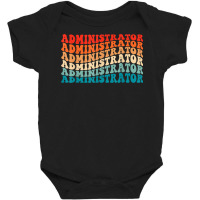 Retro Groovy Admin Administrator 70s Vintage Funny Boho Wavy T Shirt Baby Bodysuit | Artistshot