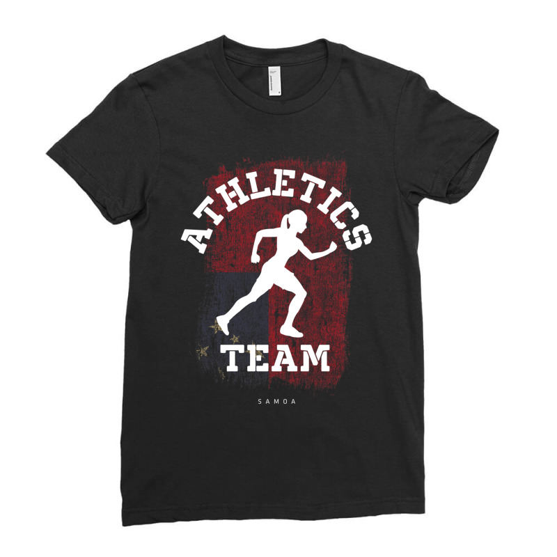 Womens Track And Field Samoa Athletics Sports Player Long Sleeve T Shi Ladies Fitted T-Shirt by cm-arts | Artistshot