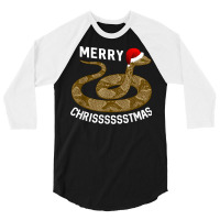 Merry Hissmas Christmas Santa Hat Copperhead Snake T Shirt 3/4 Sleeve Shirt | Artistshot