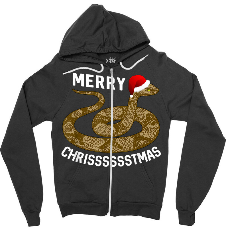 Merry Hissmas Christmas Santa Hat Copperhead Snake T Shirt Zipper Hoodie | Artistshot