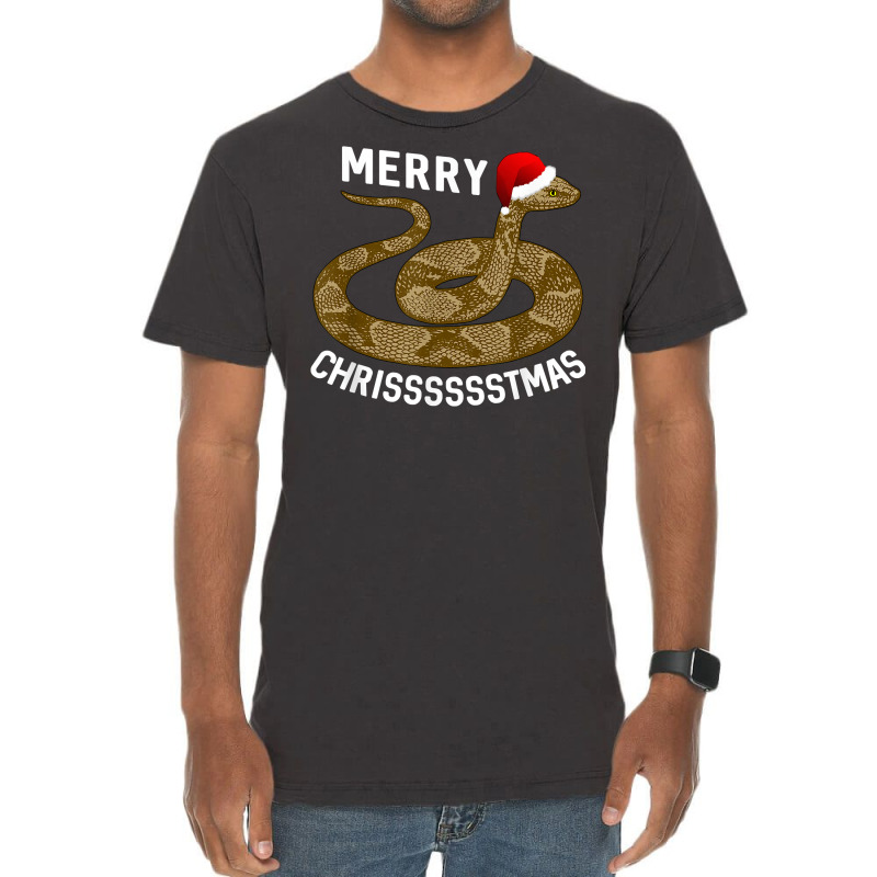 Merry Hissmas Christmas Santa Hat Copperhead Snake T Shirt Vintage T-shirt | Artistshot