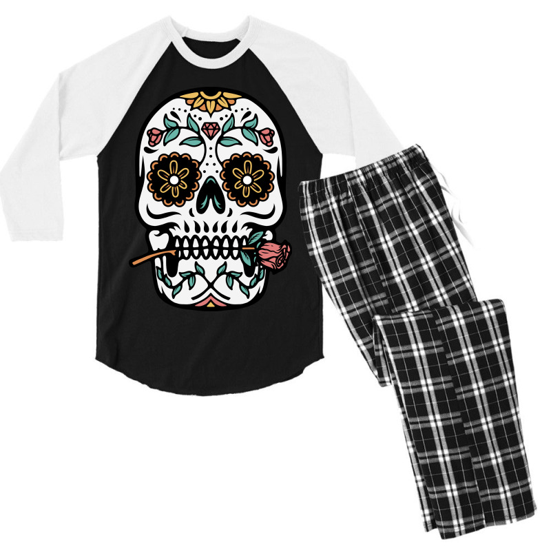 Mexican Skull Men's 3/4 Sleeve Pajama Set | Artistshot